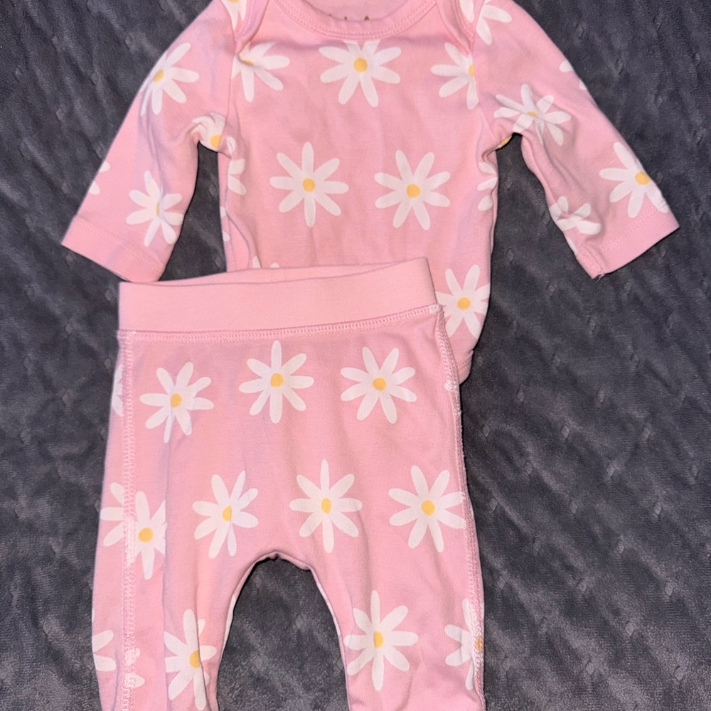 Charming Pink Daisy Kids Bodysuit Set